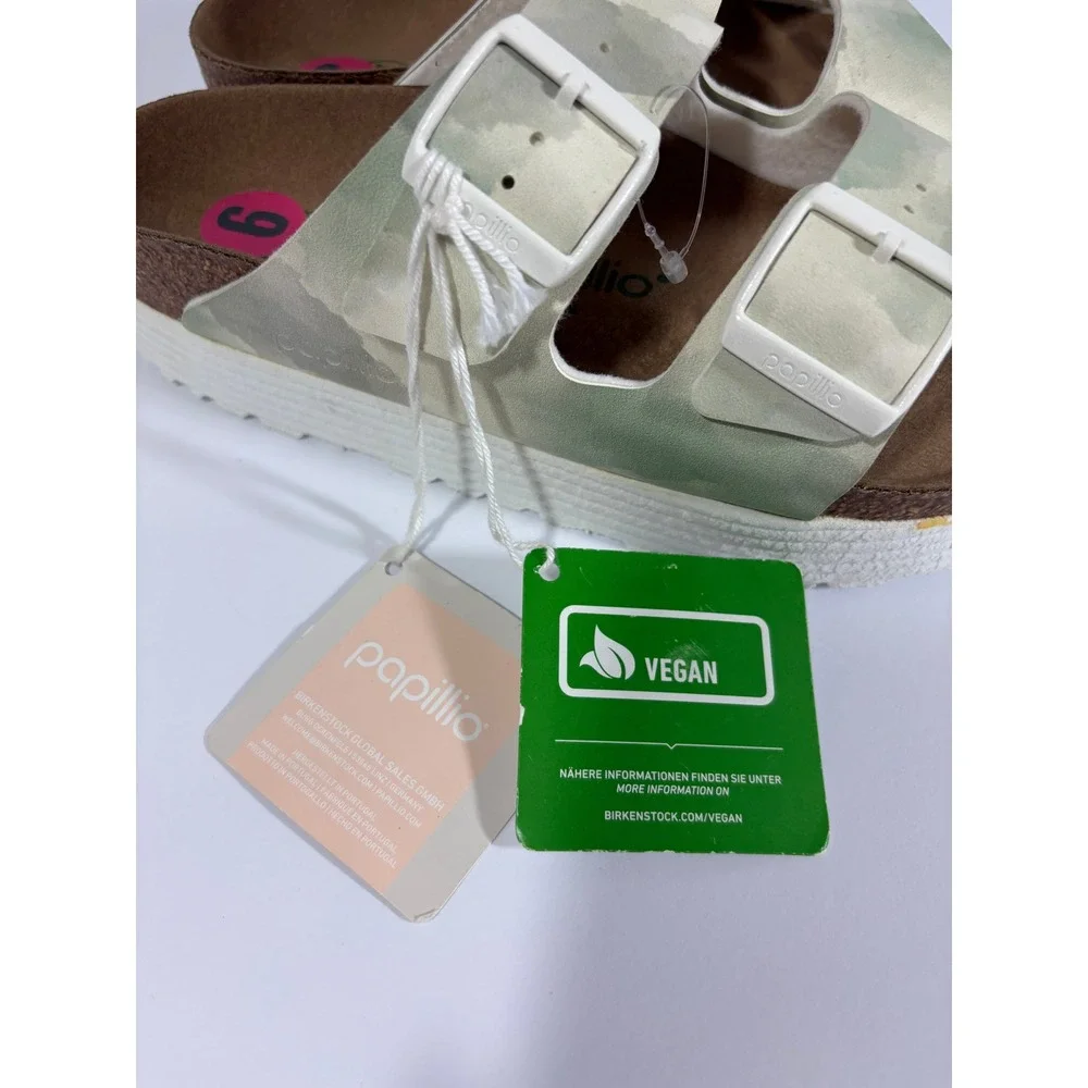 Papillio Birkenstock Arizona Vegan Platform Sandals Sage Green Camo 37 US 6